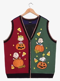 Peanuts Characters Halloween Color Block Women's Plus Sweater Vest - BoxLunch Exclusive