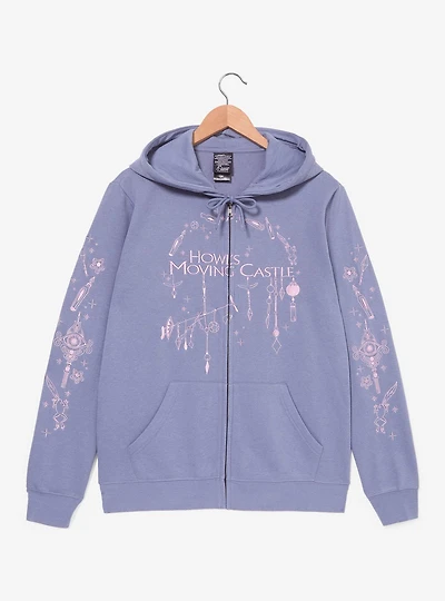 Studio Ghibli® Howl's Moving Castle Embroidered Tonal Icons Zippered Hoodie - BoxLunch Exclusive