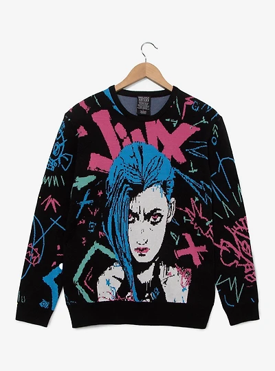 Arcane Jinx Graffiti Sweater - BoxLunch Exclusive