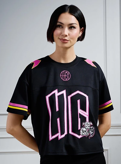 Scooby-Doo! Hex Girls Women's Cropped Football Jersey — BoxLunch Exclusive