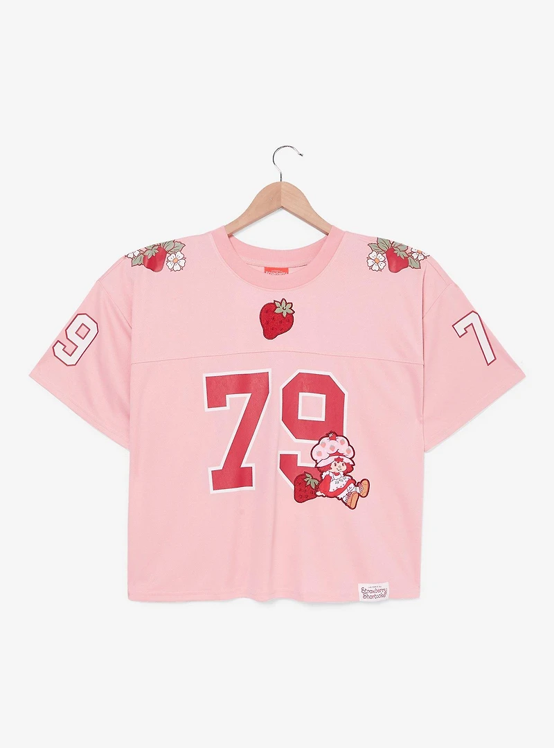 Strawberry Shortcake Women's Plus Cropped Football Jersey - BoxLunch Exclusive