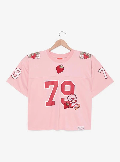 Strawberry Shortcake Women's Plus Cropped Football Jersey - BoxLunch Exclusive