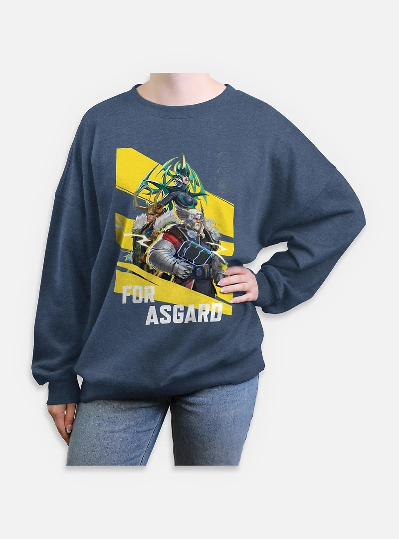 Marvel Rivals For Asgard Womens Oversized Sweatshirt