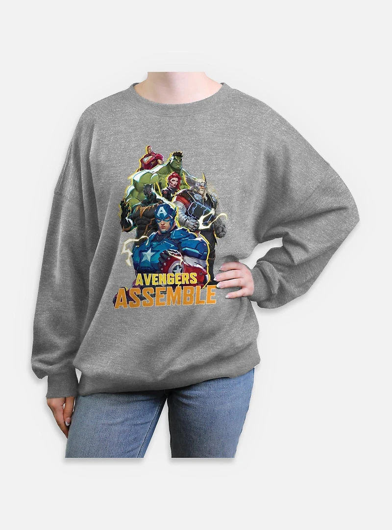 Marvel Rivals Avengers Assemble Womens Oversized Sweatshirt