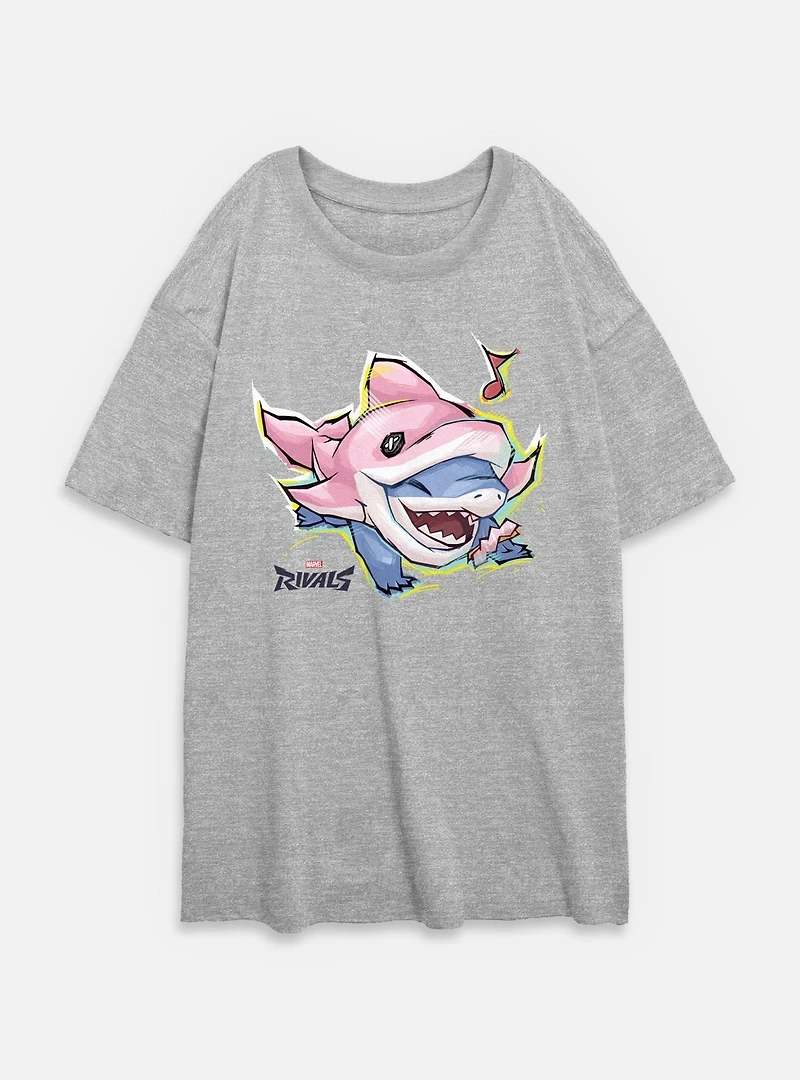 Marvel Rivals Happy Jeff The Landshark Womens Oversized T-Shirt