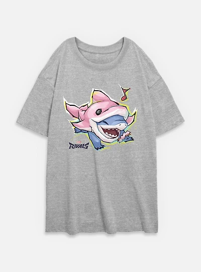 Marvel Rivals Happy Jeff The Landshark Womens Oversized T-Shirt