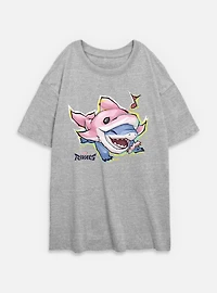 Marvel Rivals Happy Jeff The Landshark Womens Oversized T-Shirt