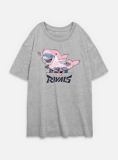 Marvel Rivals Lovely Jeff The Landshark Womens Oversized T-Shirt
