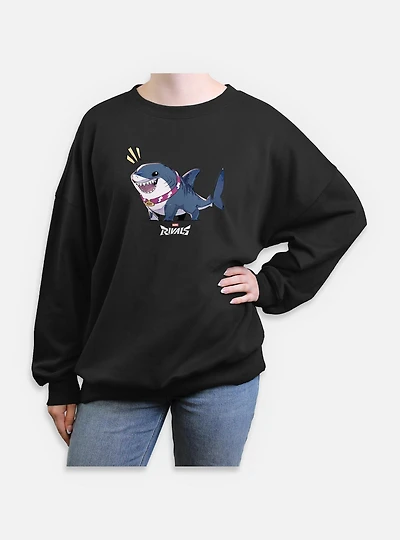 Marvel Rivals Alert Jeff The Landshark Womens Oversized Sweatshirt
