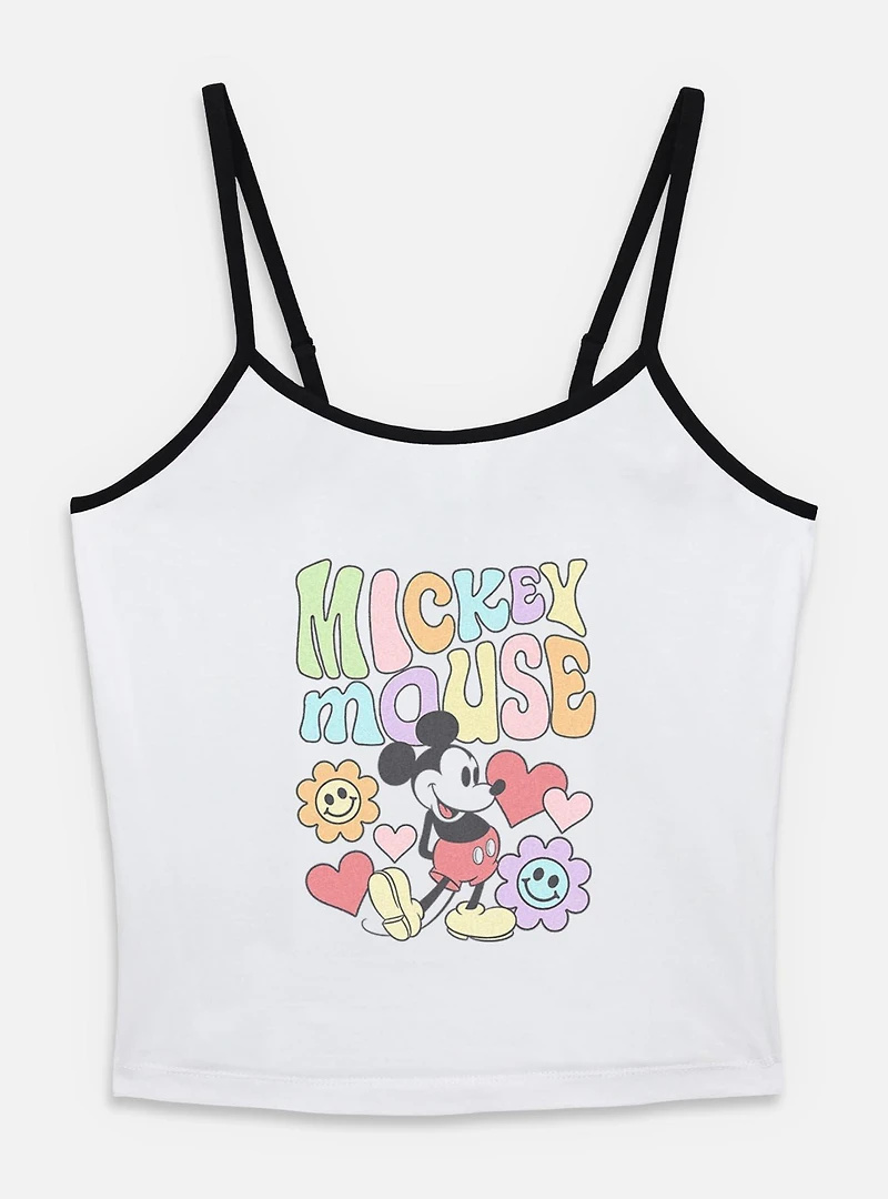 Disney Mickey Mouse Flower Retro Vibes Womens Cami