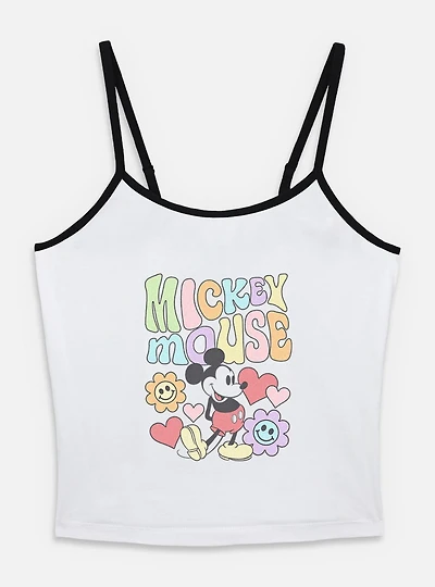 Disney Mickey Mouse Flower Retro Vibes Womens Cami
