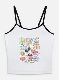 Disney Mickey Mouse Flower Retro Vibes Womens Cami