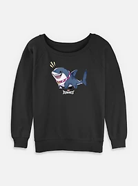 Marvel Rivals Alert Jeff The Landshark Womens Slouchy Sweatshirt
