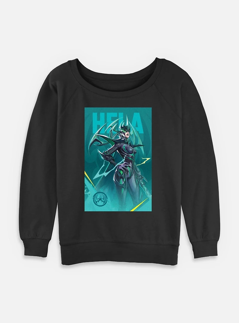 Marvel Rivals Hela Pose Womens Slouchy Sweatshirt