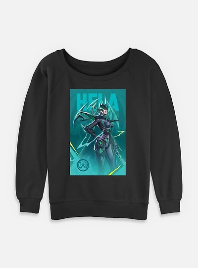 Marvel Rivals Hela Pose Womens Slouchy Sweatshirt