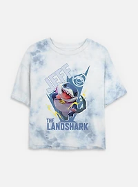 Marvel Rivals Jeff The Landshark Womens Tie-Dye Crop T-Shirt