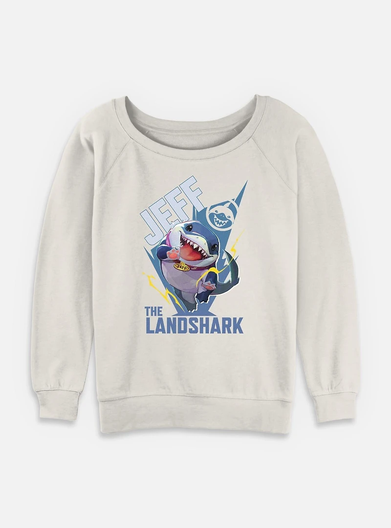 Marvel Rivals Jeff The Landshark Womens Slouchy Sweatshirt