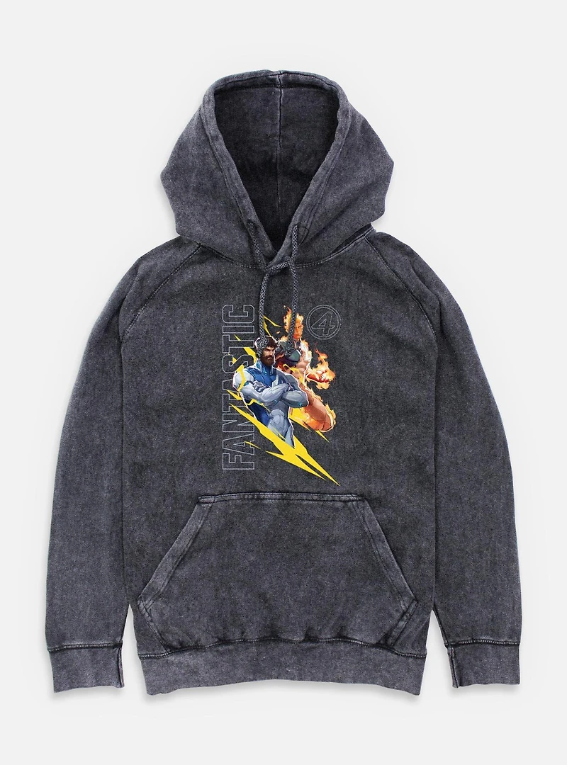 Marvel Rivals Human Torch & Mr. Fantastic Mineral Wash Hoodie
