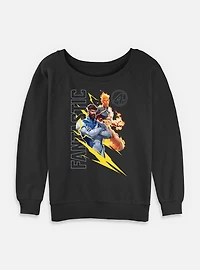 Marvel Rivals Human Torch & Mr. Fantastic Womens Slouchy Sweatshirt