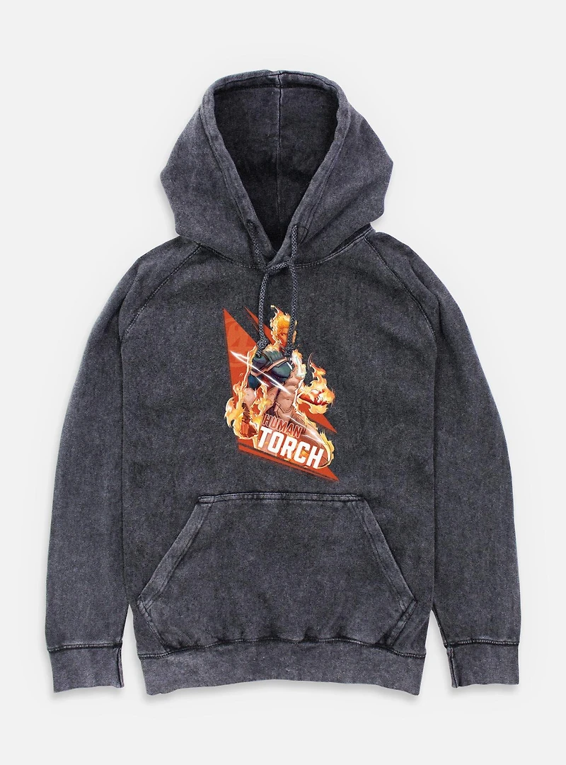 Marvel Rivals Human Torch Big Fire Mineral Wash Hoodie