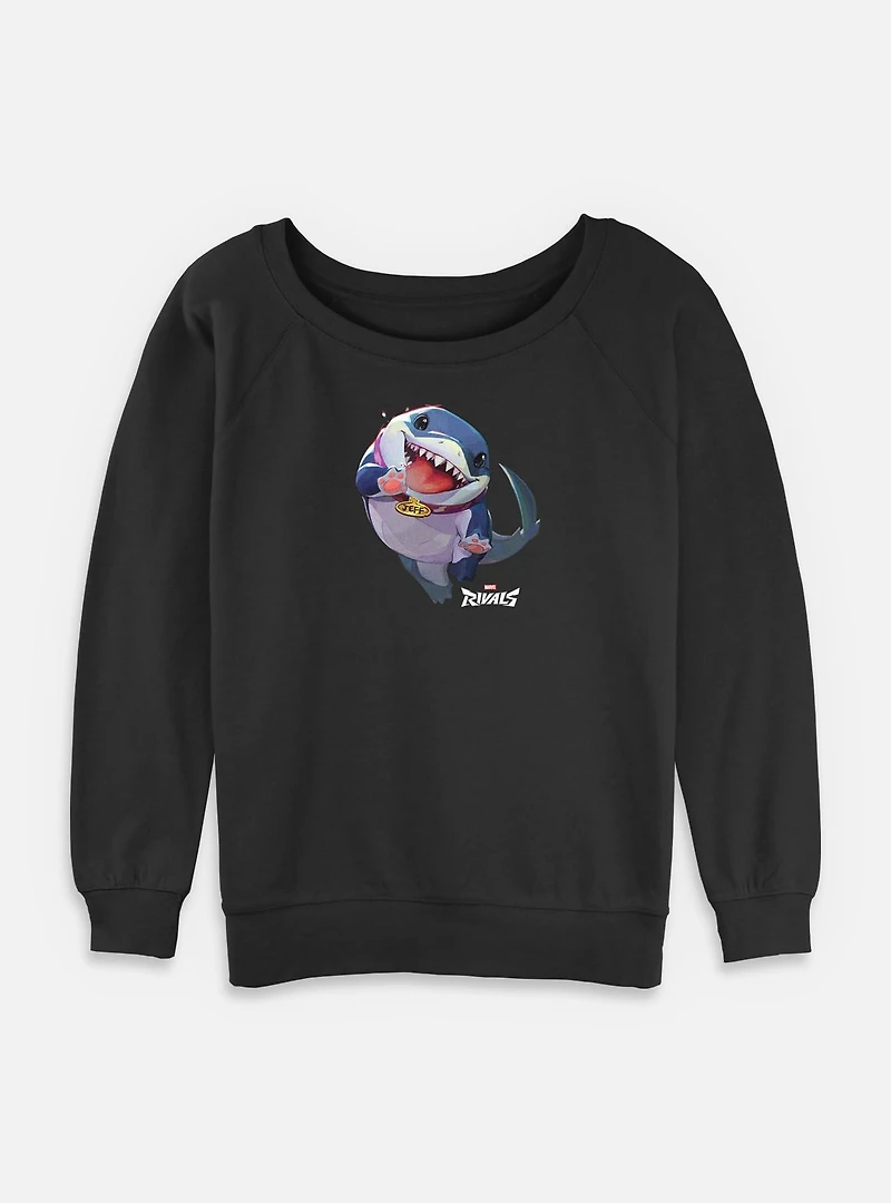 Marvel Rivals Jeff The Landshark Womens Slouchy Sweatshirt