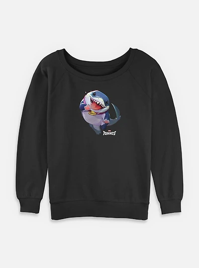 Marvel Rivals Jeff The Landshark Womens Slouchy Sweatshirt