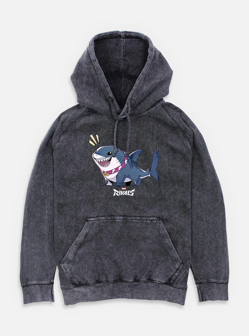 Marvel Rivals Alert Jeff The Landshark Mineral Wash Hoodie