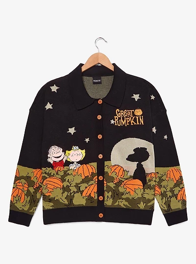 Peanuts Great Pumpkin Scenic Glow-in-the-Dark Women's Plus Cardigan — BoxLunch Exclusive