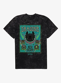How To Train Your Dragon New Berk Dragons Mineral Wash T-Shirt