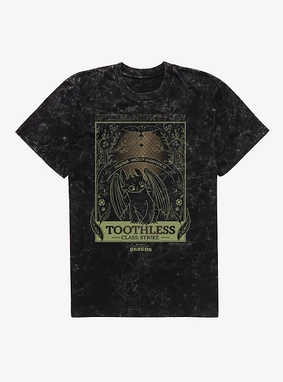 How To Train Your Dragon Toothless Species Card Mineral Wash T-Shirt
