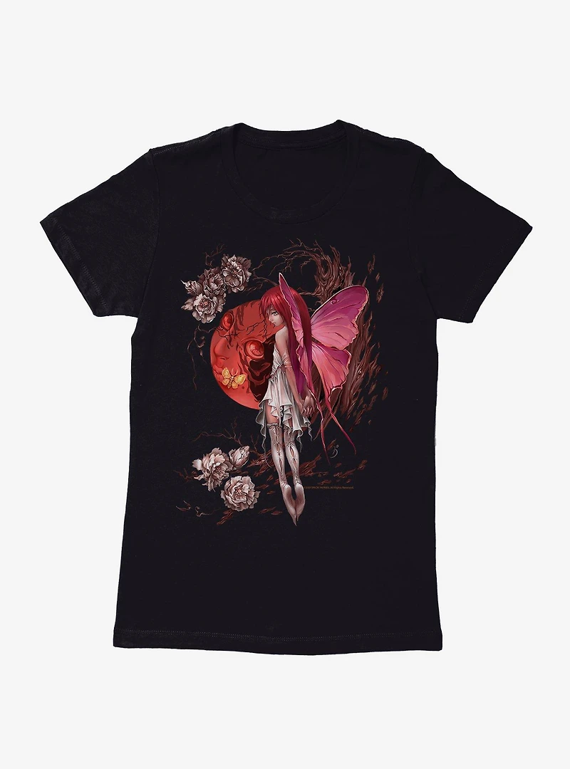 Fairies By Trick Red Moon Fairy Womens T-Shirt