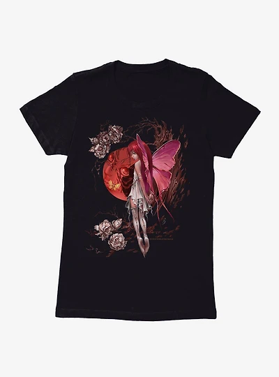 Fairies By Trick Red Moon Fairy Womens T-Shirt