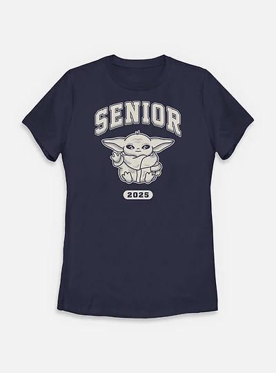 Star Wars The Mandalorian Senior 2025 Grad Grogu Womens T-Shirt