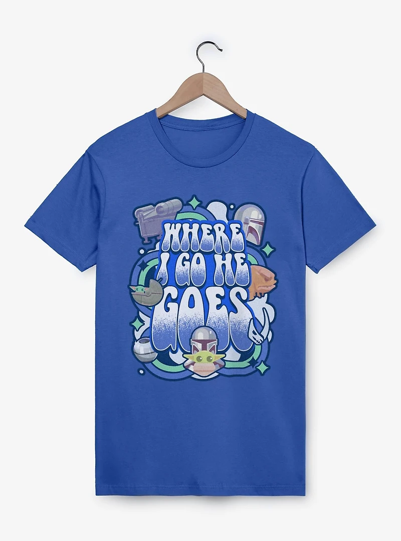 Star Wars The Mandalorian Where I Go He Goes T-Shirt