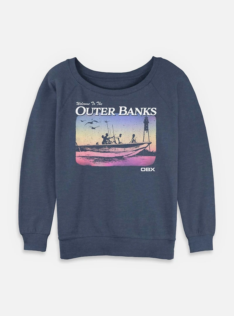 Outer Banks Welcome To The Destination Womens Slouchy Sweatshirt