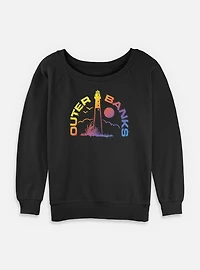 Outer Banks Ombre Spectrum Lighthouse Logo Womens Slouchy Sweatshirt