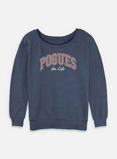 Outer Banks Pogues For Life Collegiate Womens Slouchy Sweatshirt