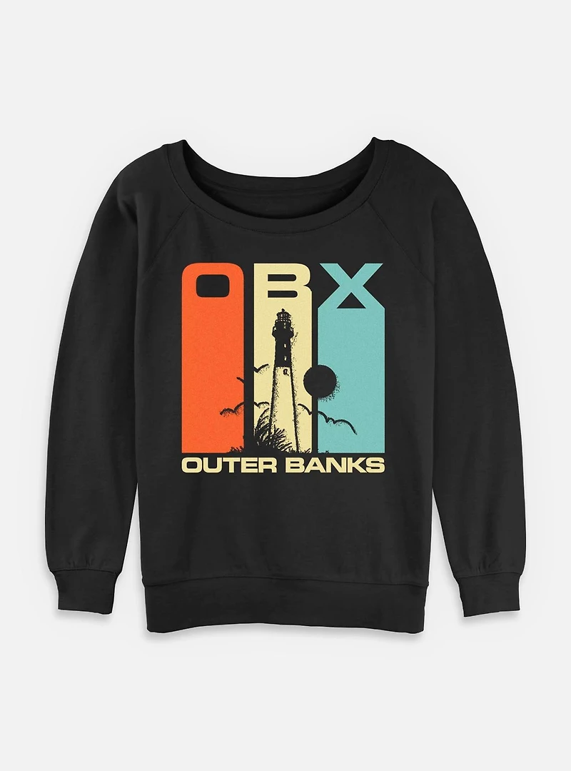 Outer Banks OBX Color Panels Womens Slouchy Sweatshirt