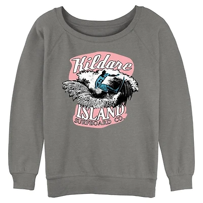Outer Banks Kildare Island Surfboard Womens Slouchy Sweatshirt
