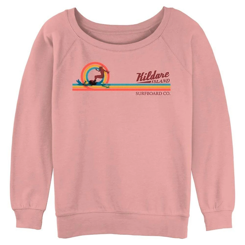 Outer Banks Silhouette Girl Kildare Island Womens Slouchy Sweatshirt