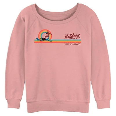Outer Banks Silhouette Girl Kildare Island Womens Slouchy Sweatshirt