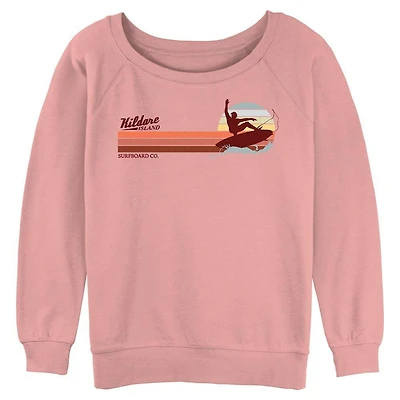 Outer Banks Silhouette Surfing Womens Slouchy Sweatshirt