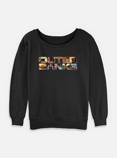 Outer Banks Photo Logo Womens Slouchy Sweatshirt