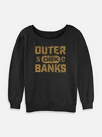 Outer Banks Distressed Logo Womens Slouchy Sweatshirt