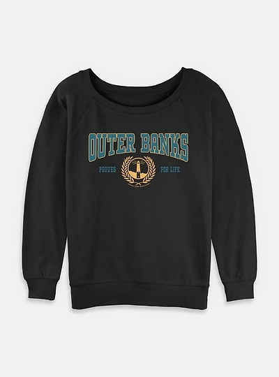 Outer Banks Collegiate Logo Womens Slouchy Sweatshirt