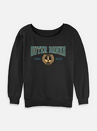 Outer Banks Collegiate Logo Womens Slouchy Sweatshirt