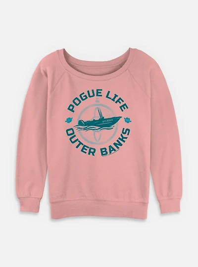 Outer Banks Pogue Life Circle Womens Slouchy Sweatshirt