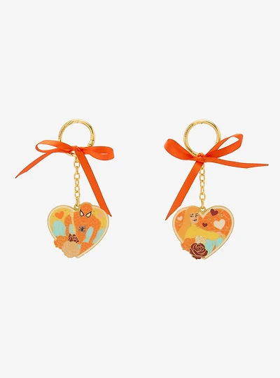 Marvel Spider-Man Floral MJ & Spider-Man Heart Keychain Set - BoxLunch Exclusive