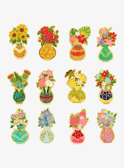 Loungefly Disney Princess Flower Vase Stained Glass Blind Box Enamel Pin — BoxLunch Exclusive