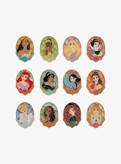 Loungefly Disney Princess Stained Glass Portrait Blind Box Enamel Pin - BoxLunch Exclusive